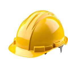 Yellow hardhat isolated on a transparent background, empty blank png background
