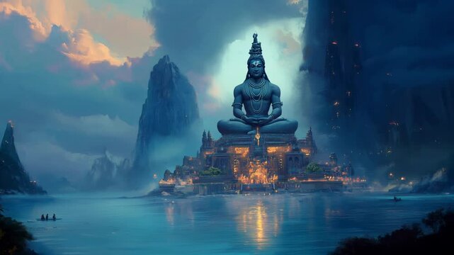 Conceptual artwork illustrating shiva the hindu deity of power and spirituality