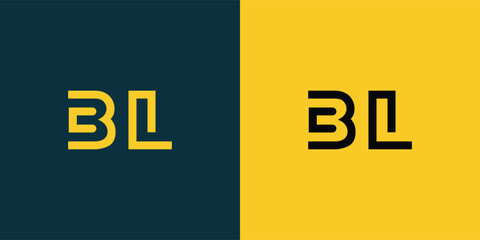 BL abstract  minimalist letters Logo Monogram. It is a minimalist logo, this logo is made by combining two letters