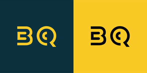 BQ abstract  minimalist letters Logo Monogram. It is a minimalist logo, this logo is made by combining two letters