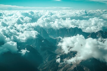 Mountain Peaks Enveloped In A Sea Of Clouds