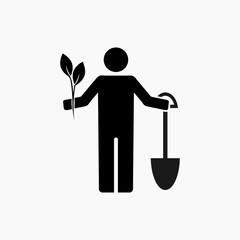 The gardener  icon isolated on white background.