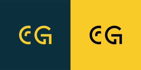 CG abstract  minimalist letters Logo Monogram. It is a minimalist logo, this logo is made by combining two letters