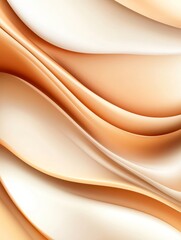 Obraz premium Abstract Beige and White Waves - Fluid forms, smooth curves, elegant design, subtle texture, calming palette. Symbolizes serenity, flow, sophistication, transition, and grace.