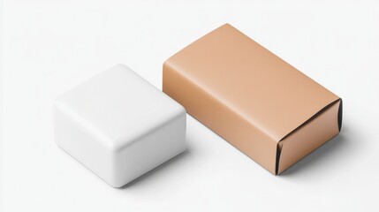Soap wrap box mockup package isolated on a white background