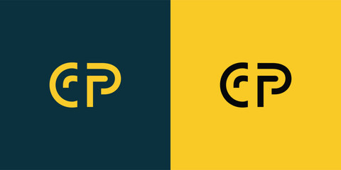 CP abstract  minimalist letters Logo Monogram. It is a minimalist logo, this logo is made by combining two letters