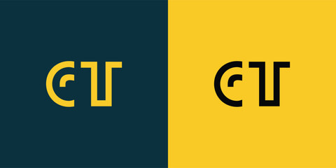 CT abstract  minimalist letters Logo Monogram. It is a minimalist logo, this logo is made by combining two letters