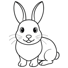 Fototapeta premium Cute Cartoon Rabbit Vector Design for Kids Coloring Activities