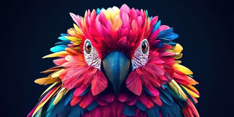 Fototapeta premium Colorful parrot with a black beak