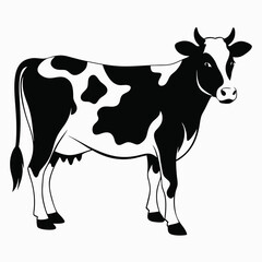 Jersey cow black silhouette vector illustration