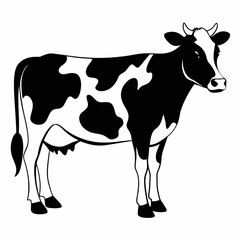 Jersey cow black silhouette vector illustration