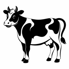 Jersey cow black silhouette vector illustration
