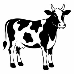 Jersey cow black silhouette vector illustration