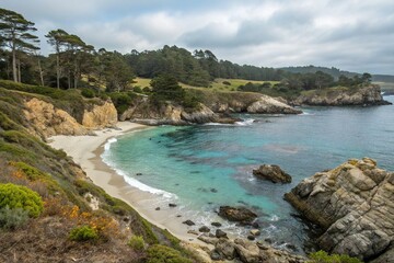 Coastal View of China Cove in California
