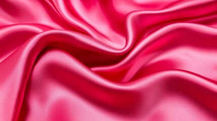 Obraz premium Pink Silk Fabric Drape - Luxurious pink silk, smooth texture, elegant drape, flowing folds, rich color. Symbolizes luxury, softness, elegance, romance, and sensuality.