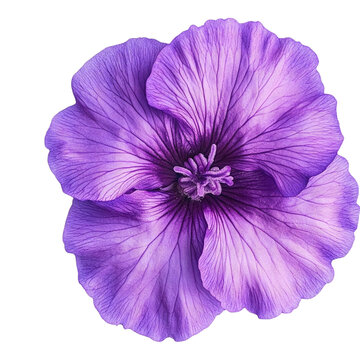 Purple flower isolated on a transparent background, empty blank png background