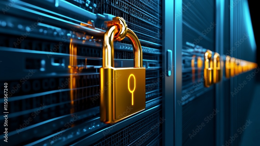 Poster secure cloud data storage interface - cybersecurity, data protection, digital safety, server securit