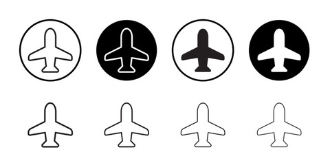 Airplane icon Vector set outline
