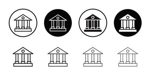 Bank icon Vector set outline
