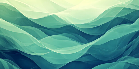 Obraz premium Abstract wavy patterns in shades of blue and green, creating a serene and calming effect.