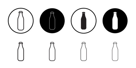 Bottle icon Vector set outline