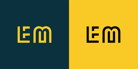 EM abstract  minimalist letters Logo Monogram. It is a minimalist logo, this logo is made by combining two letters