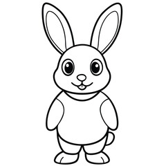 Fototapeta premium Cute Cartoon Rabbit Vector Design for Kids Coloring Activities