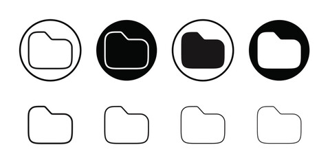 Folder icon Vector set outline