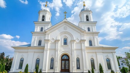 Majestic White Church Architecture