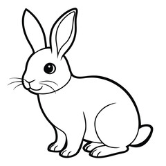 Obraz premium Cute Cartoon Rabbit Vector Design for Kids Coloring Activities