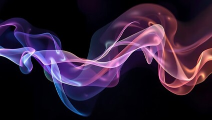 Abstract Colorful Smoke Wave Design Art