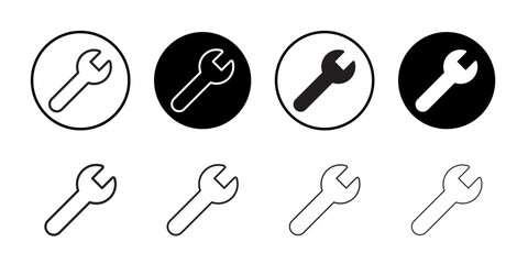 Wrench icon Vector set outline