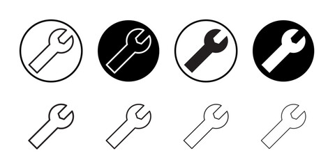 Wrench icon Vector set outline