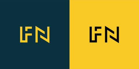 FN abstract  minimalist letters Logo Monogram. It is a minimalist logo, this logo is made by combining two letters