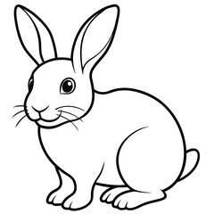 Obraz premium Cute Cartoon Rabbit Vector Design for Kids Coloring Activities