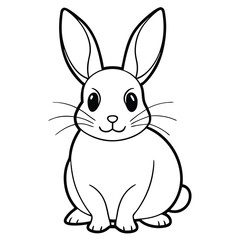 Fototapeta premium Cute Cartoon Rabbit Vector Design for Kids Coloring Activities