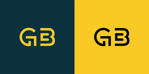 GB abstract  minimalist letters Logo Monogram. It is a minimalist logo, this logo is made by combining two letters