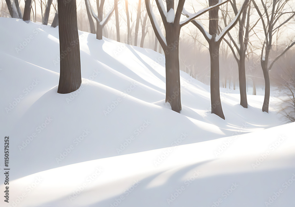 Aufkleber soft white snow has a light and subtle gradient of shadow and hue.