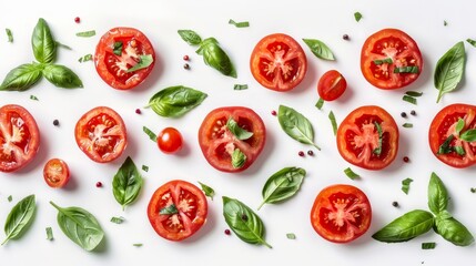 Vibrant fresh fruits and vegetables on a white background celebrating healthy eating choices