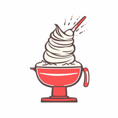 Mixer Flat Line Icon, Outline Vector Symbol Illustration.