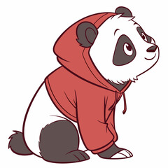 Panda in a hoodie on white background