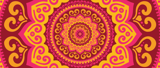 Intricate Mandala with Floral and Geometric Patterns