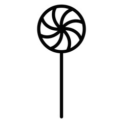 Minimal lollipop on stick icon vector illustration. Editable stroke.