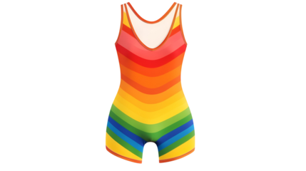 Rainbow Swimsuit Vibrant, Summer, Pride, LGBTQ, Colorful, Beachwear, Apparel, Fashion, OnePiece, Sty