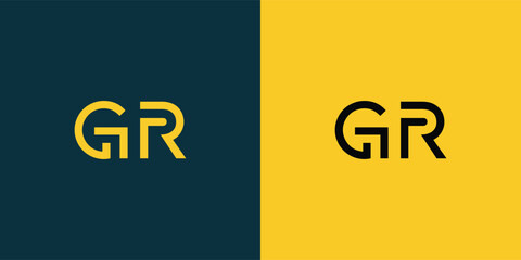 GR abstract  minimalist letters Logo Monogram. It is a minimalist logo, this logo is made by combining two letters