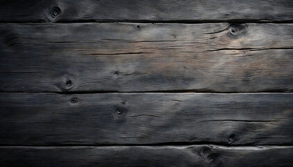 Fototapeta premium Weathered wooden planks with a dark, distressed appearance.