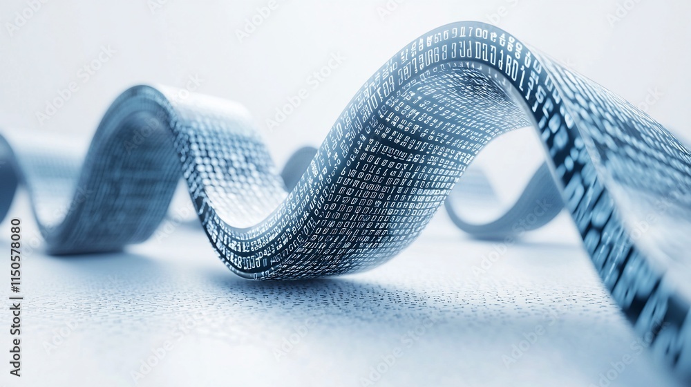 Poster Abstract Digital Data Stream Waving Through Space