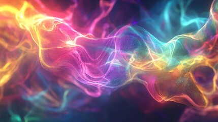 Fototapeta premium Vivid Fractal Swirl. Colorful Electronic Loop with Dynamic Patterns