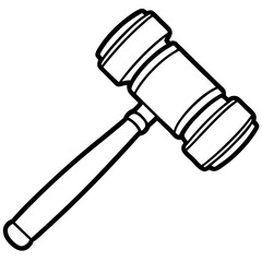 Vector Line Art Auction Gavel Design