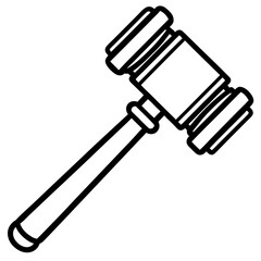 Vector Line Art Auction Gavel Design